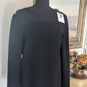 Diane Von Fustenberg Black Midi Dress Sz 10